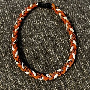 19.5" Rope Titanium Sports Necklace Orange Black White Tornado